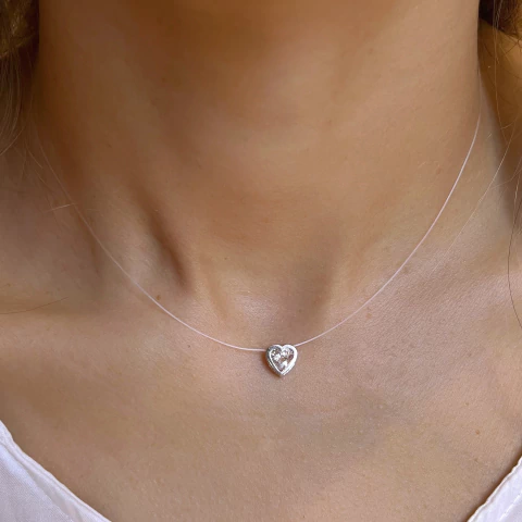 invisible con brillito corazon blanco - comprar online