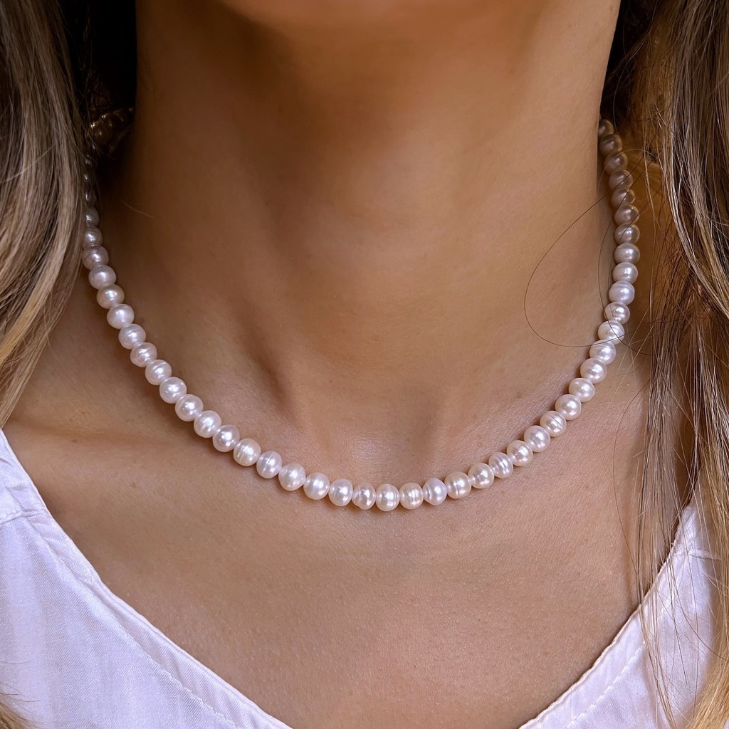 Collar De Perlas Marilyn De 6Mm thumbnail 3