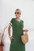 Vestido Longo Feminino Manga Duas Cores com Fenda e Bolsos Laterais - loja online