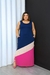 Vestido Longo Regata Três Cores Fenda Lateral - loja online