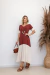 Vestido Longo Feminino Manga Curta com Fendas e Bolsos - comprar online