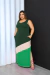 Vestido Longo Regata Três Cores Fenda Lateral - loja online