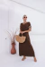 Vestido Longo Feminino Manga Duas Cores com Fenda e Bolsos Laterais - Roupas Femininas - Blusas Vestidos Conjuntos | Vest Bellas 