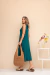 vestido midi regata gola v - verde turquesa