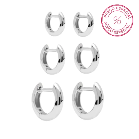 TRIO ARGOLAS LISAS GROSSAS - modelo Malu - comprar online