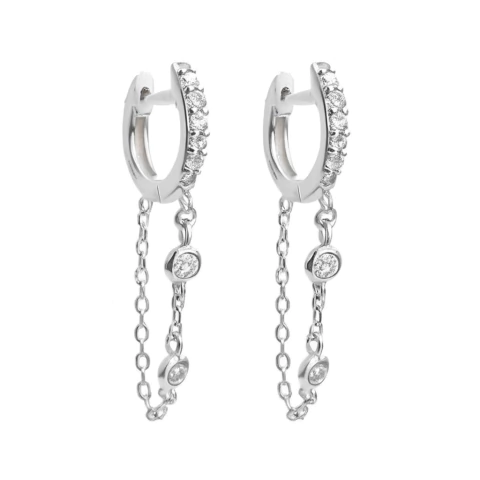 ARGOLA CRAVEJADA CORRENTE E PONTOS DE LUZ - comprar online