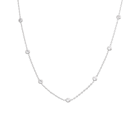 COLAR CURTO COM SETE ZIRCÔNIAS - 45 CM