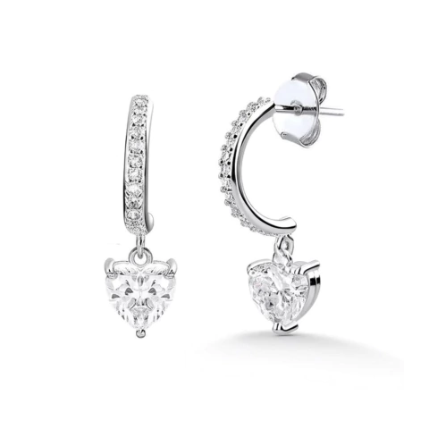 ARGOLA CRAVEJADA COM PINGENTE - modelo Coração Cristal - comprar online