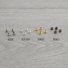 Bolitas metal 4 mm x 25 gramos NIQUEL - comprar online