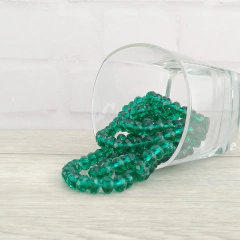 Cristal de roca 8 mm x tira VERDE OSCURO