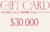 GIFT CARD $30.000
