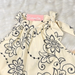 Regata Estampada com Amarração na Gola Creme BS4881 na internet