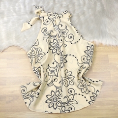 Regata Estampada com Amarração na Gola Creme BS4881 - Exclusiva Chic Store