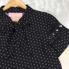 Blusa Poá com Laço Preta BS4686 - comprar online