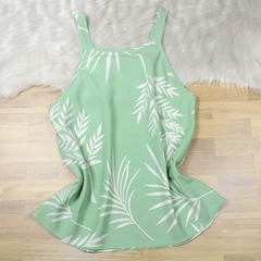 Regata Folhas detalhe Trançado Verde BS4869 - Exclusiva Chic Store