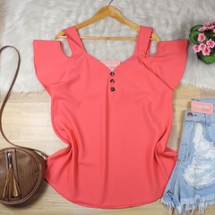 Blusa Ombro Vazado Coral BS4756 - comprar online