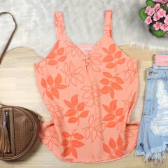 Regata Estampada com Botão Laranja BS4864 - comprar online