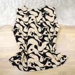 Regata Estampada com Pregas Bege BS4875 - Exclusiva Chic Store