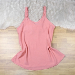 Regata Alça Trançada Rosa BS4893 - Exclusiva Chic Store