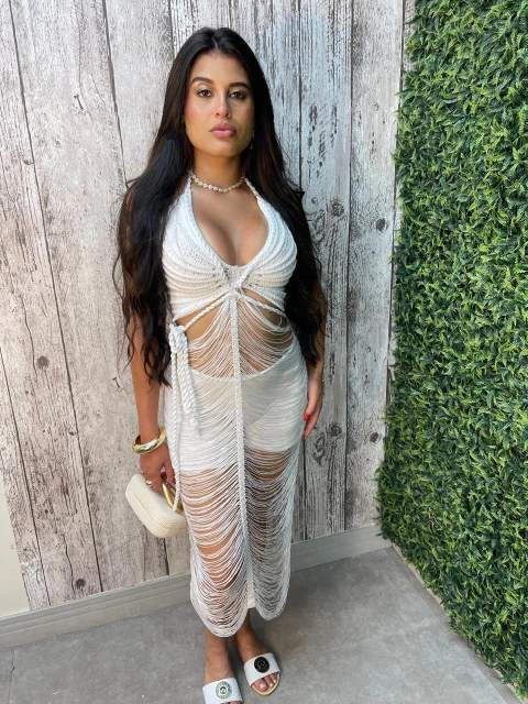 VESTIDO MODAL RAION LONGO FRANJADO PREMIUM