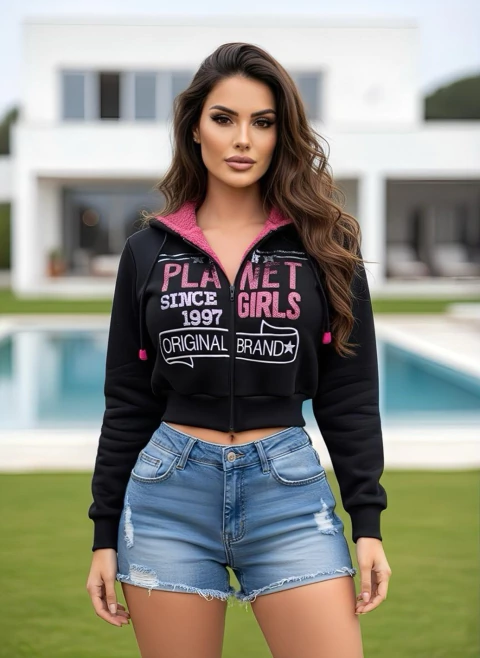 MOLETOM PRETO CARNEIRINHO PAETE PLANET GIRLS - comprar online