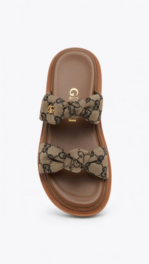 Papete Marrom-Café Insp. Gc. Laços Duplos Marrons Logo