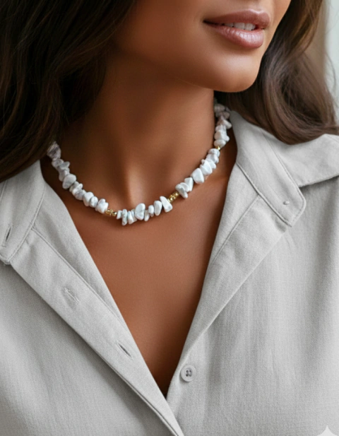 Collar Cerdeña (oro laminado y piedras naturales) - comprar online