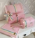 Kit Bolsas Maternidade Personalizadas rosa com fita arco íris