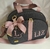 Bolsa maternidade personalizada Linho Preto-Rosê