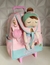 Mochila Carrinho 40cm com Boneca original Rosa
