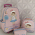 Mochila escolar Bordada com carrinho 40cm Kit