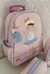 Mochila escolar com carrinho 40cm rosa e azul - comprar online