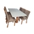 Conjunto de Mesa Lopas 1.7 Sintonia 06 Cadeiras Amêndoa/Off W - comprar online