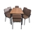 Conjunto de Mesa Teixeira Malibu Com 06 Cadeiras CAP - Preto - comprar online
