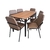 Conjunto de Mesa Teixeira Malibu Com 06 Cadeiras CAP - Preto