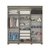 Guarda Roupa Casal Henn 6 Portas 3 Gavetas Flora - Duna/Cristal - comprar online