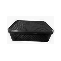 CAIXA ORGANIZADORA ARCAPLAST RATAN C/ TAMPA BX 13L - PRETO