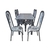 Conjunto de Mesa Teixeira Madri Com 06 Cadeiras Granito Topázio