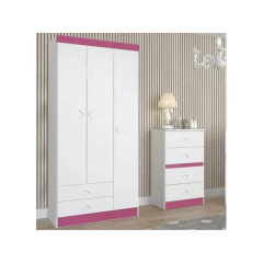 Guarda Roupa Infantil 3 Portas Happy Baby Atualle Hf