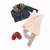 Conjunto de Campera de jean con vestido y calzas