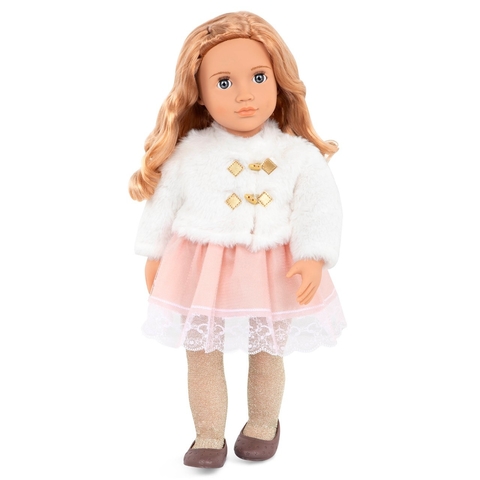 Muñeca Halia con tapado piel sintética