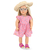 BD31310Z Muñeca Dahlia con vestido floreado y sombrero de sol