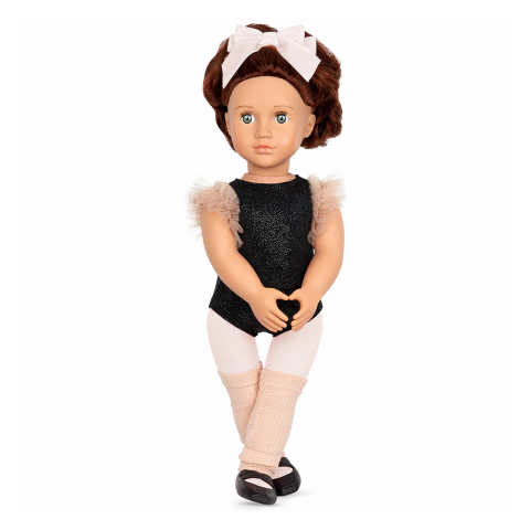 Muñeca Kiera Bailarina de ballet con mangas de tul y cabello marrón,