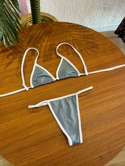Cortininha Marquinha- Cinza/Branco