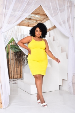 Vestido Alcinha Plus Amarelo - comprar online