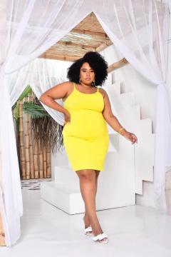 Vestido Alcinha Plus Amarelo - comprar online