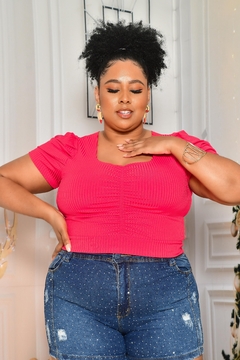 CROPPED PRINCESA PLUS SIZE GOIABA - comprar online