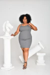 Vestido Alcinha Plus Cinza - comprar online