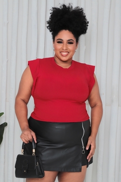 CROPPED VERMELHO PLUS SIZE MUSCLE TEE