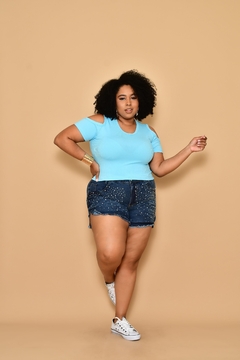 CROPPED RECORT PLUS BABY BLUE - GGS Modas